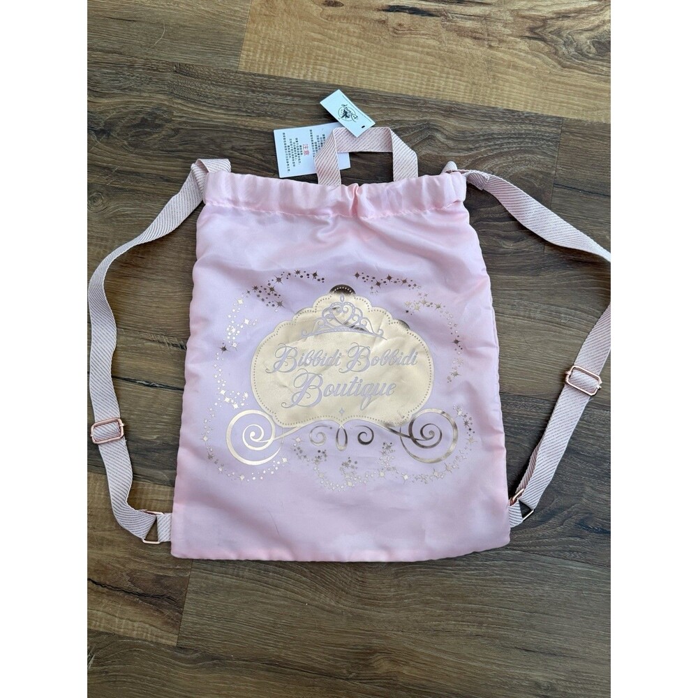 Disney Bag‎ Pink Bibbidi Bobbidi Boutique Drawstring Backpack Bag Cinderella NWT